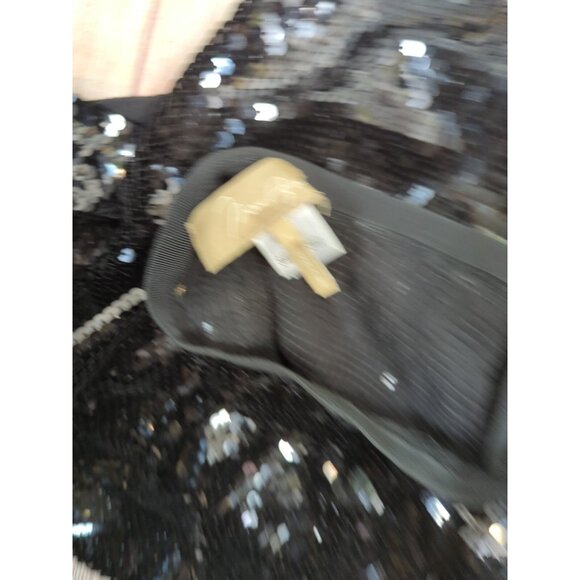 BCBG MAXAZRIA Women's Black EDNA Sequin Pleated Skirt Flowy Zip Side Size 6 - Picture 6 of 7